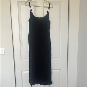 Eloquii Black Midi Dress with Spaghetti Straps